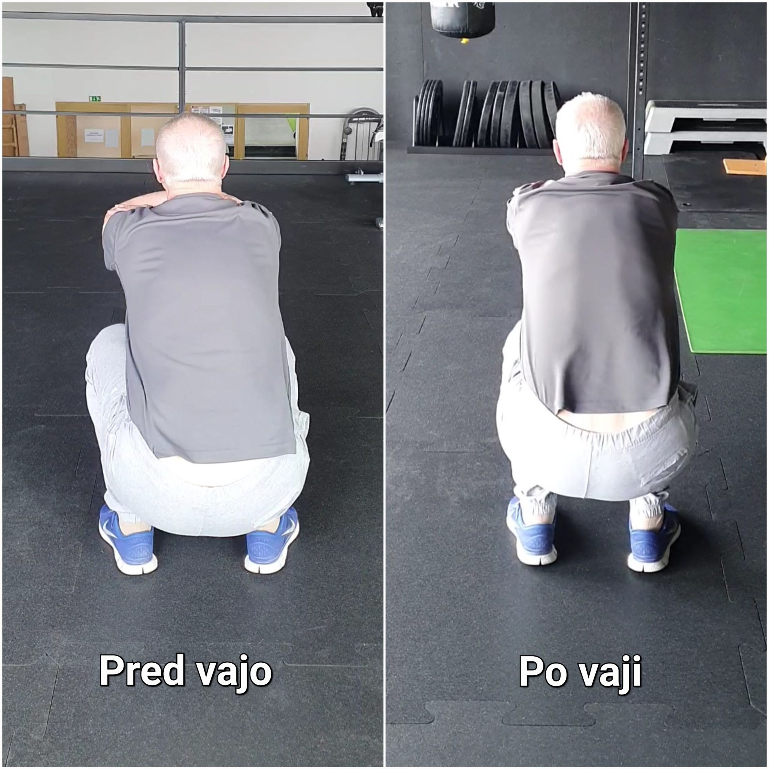 bolečina na levi strani križnice pred in po vajah za medenico