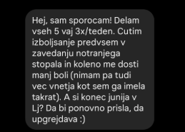 sporočilo varovanke z revmatoidnim artritisom izkušnja s prilagojeno vadbo koleno