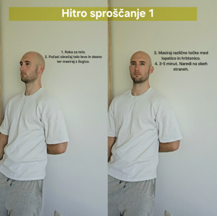 samomasaža z žogico hrbet položaj 1 zakrčen vrat zjutraj
