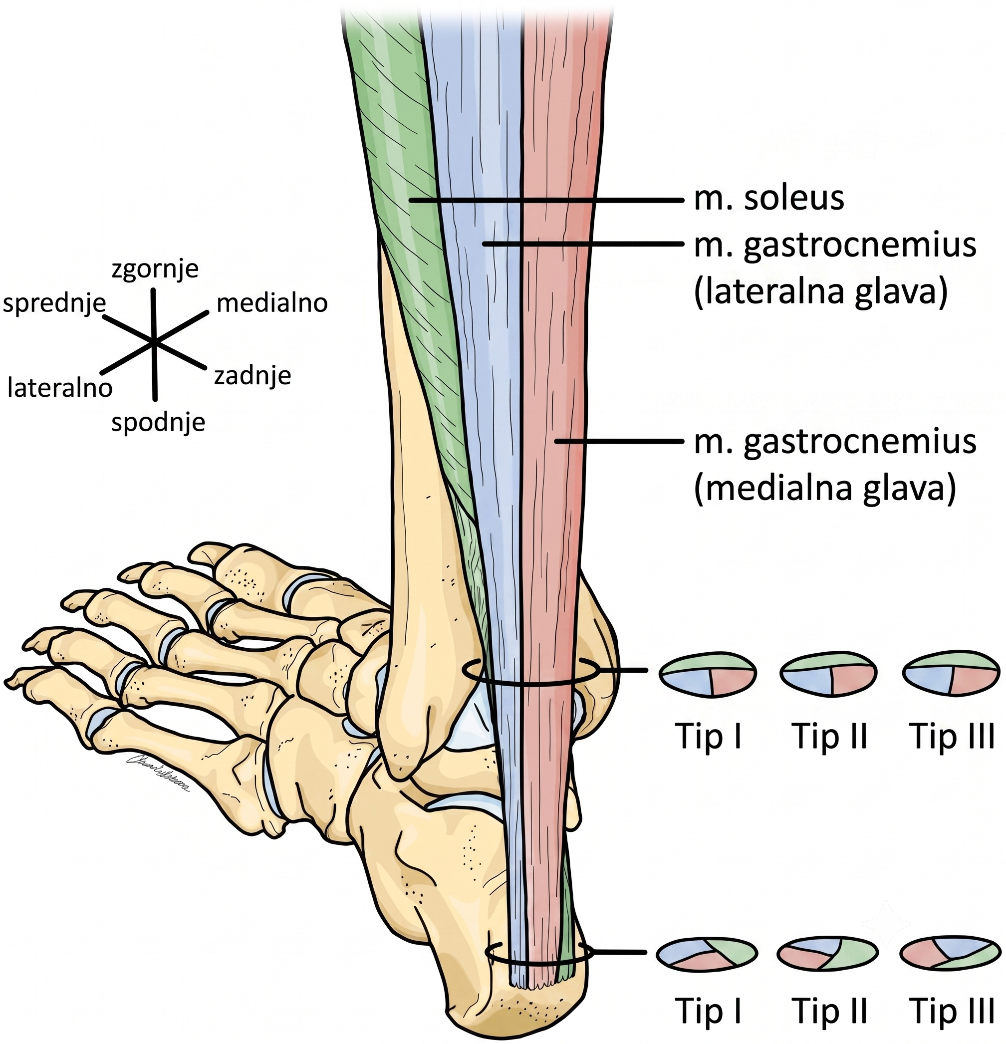 ahilova tetiva vijačenje gastroknemius soleus spiralna struktura biomehanika